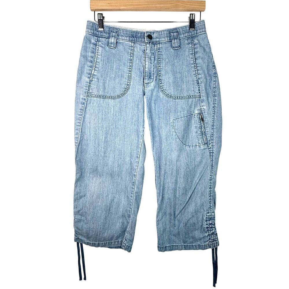 Lee Comfort Waistband Cargo Denim Capris Size 8